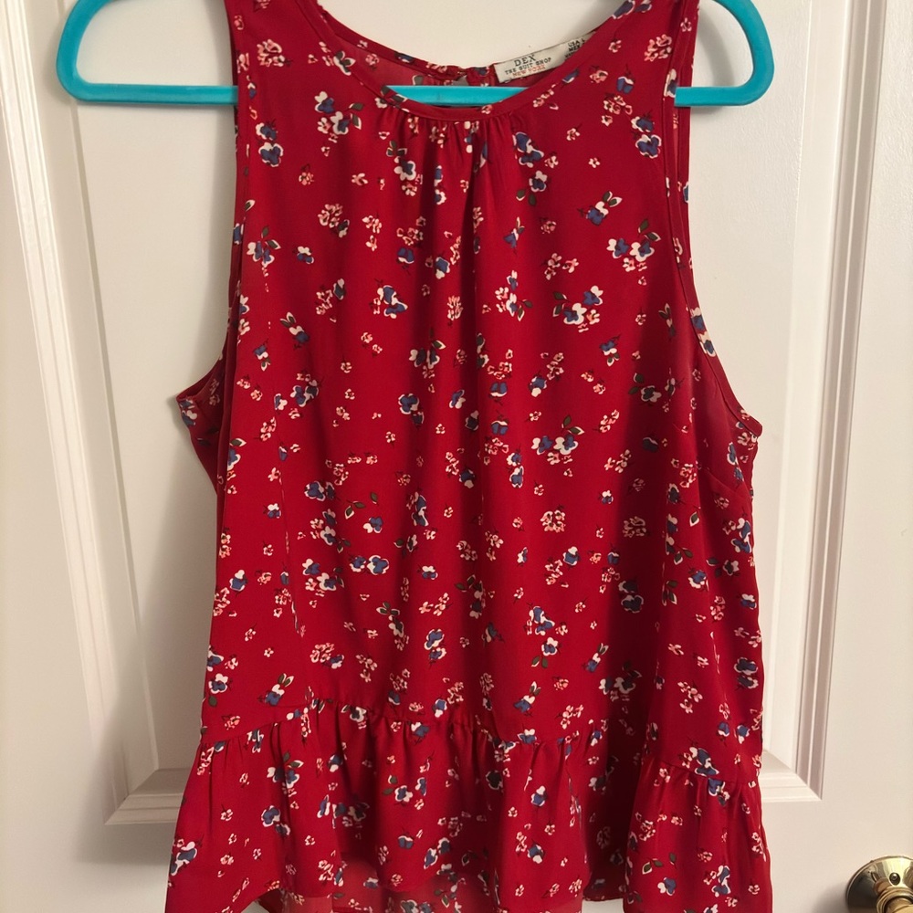 Dex Red Floral Tank Top
